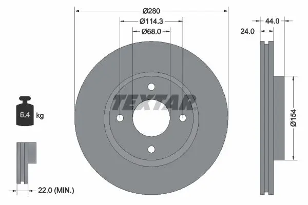 Disc frana TEXTAR PRO 92269203