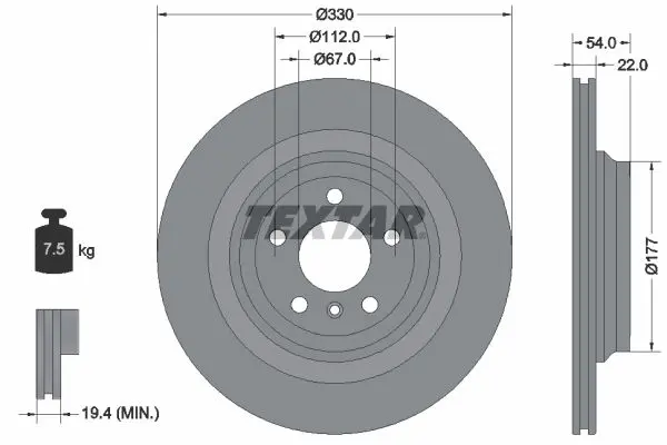Disc frana TEXTAR PRO+ 92273505