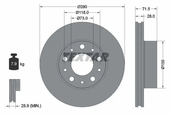 Disc frana TEXTAR PRO 92275003