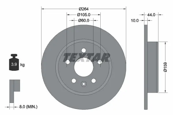 Disc frana TEXTAR PRO 92275303