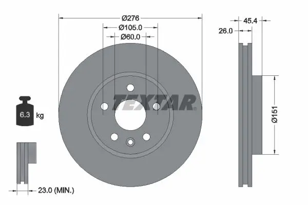 Disc frana TEXTAR PRO 92277103