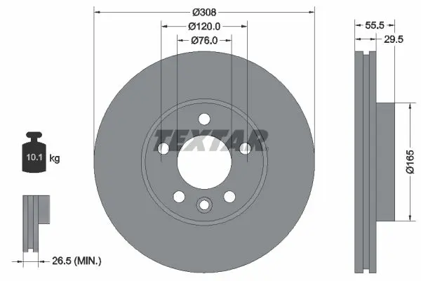 Disc frana TEXTAR PRO+ 92279505
