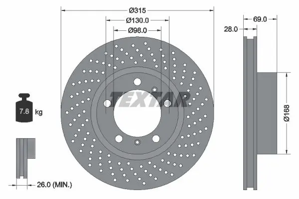 Disc frana TEXTAR PRO+ 92280005