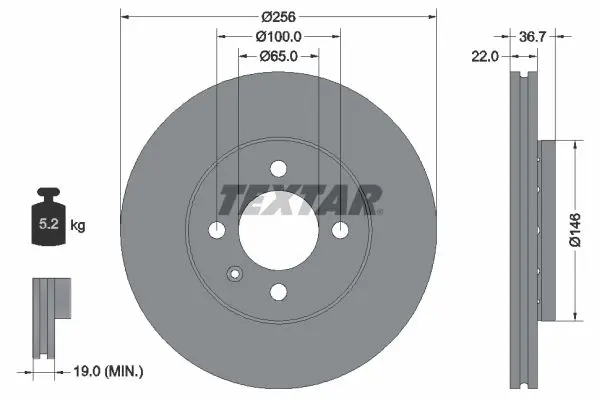 Disc frana TEXTAR PRO 92287003
