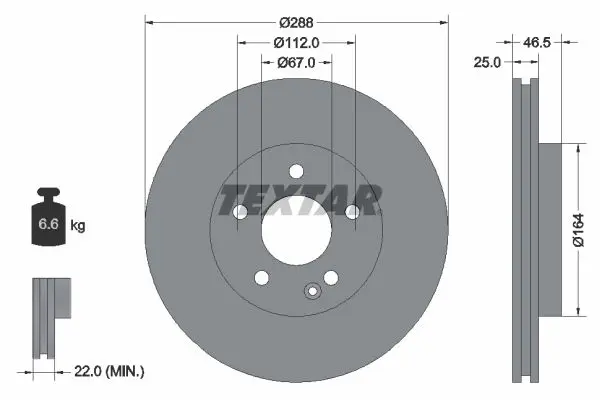 Disc frana TEXTAR PRO+ 92287705