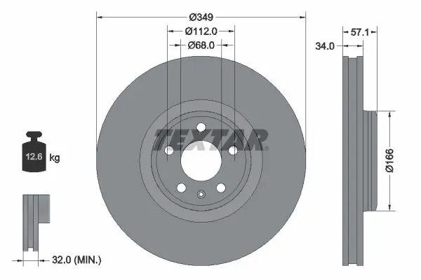 Disc frana TEXTAR PRO+ 92289305