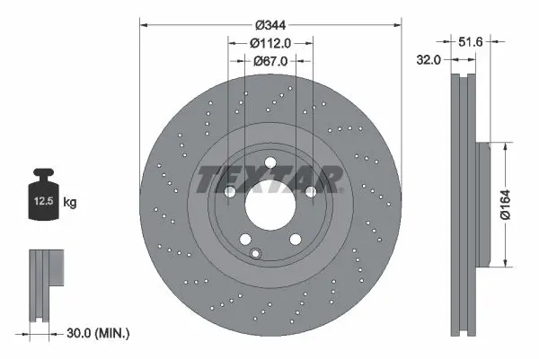 Disc frana TEXTAR PRO+ 92289905
