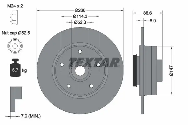Disc frana TEXTAR PRO 92291003