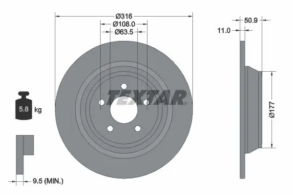 Disc frana TEXTAR PRO 92292503