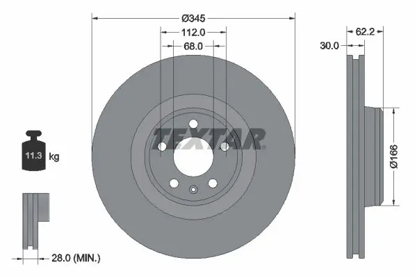 Disc frana TEXTAR PRO+ 92294305