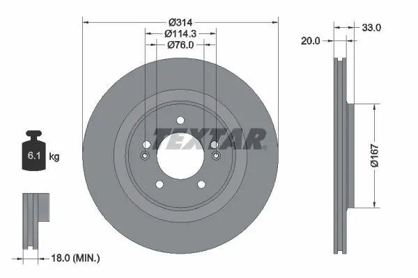 Disc frana TEXTAR PRO 92296203