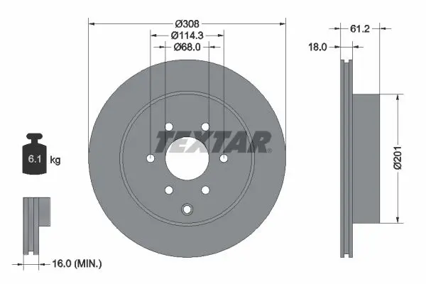 Disc frana TEXTAR PRO 92296403