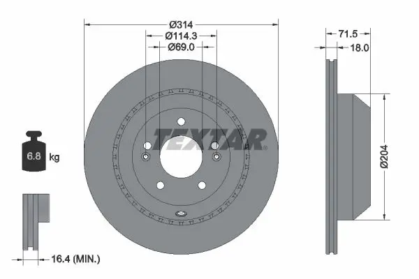Disc frana TEXTAR PRO 92300803
