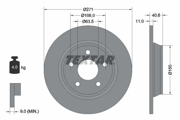 Disc frana TEXTAR PRO 92303503