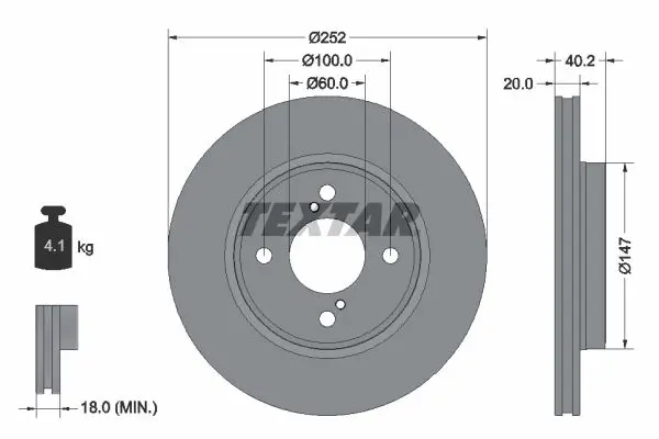 Disc frana TEXTAR PRO 92303703