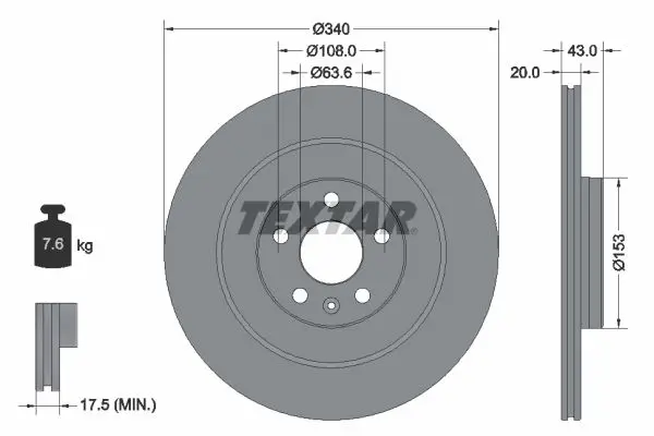 Disc frana TEXTAR PRO 92304503