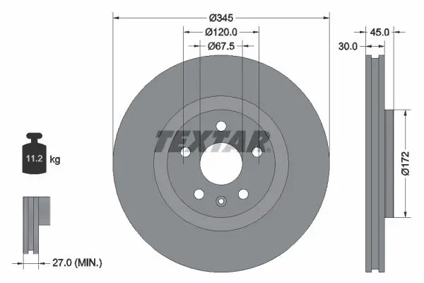 Disc frana TEXTAR PRO+ 92314505