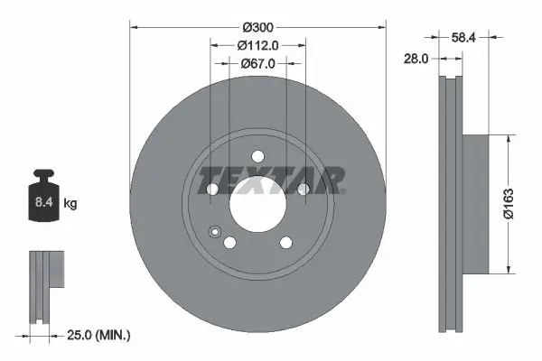 Disc frana TEXTAR PRO 93123403