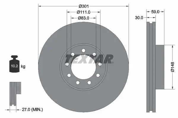 Disc frana TEXTAR PRO 93177603