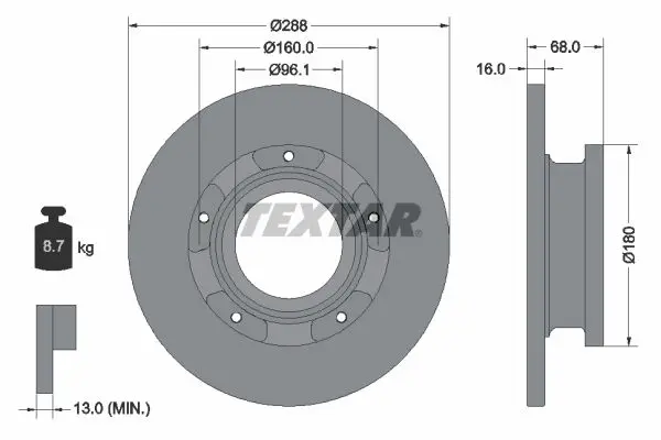 Disc frana TEXTAR PRO 93260703