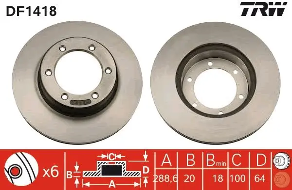 Disc frana TRW DF1418