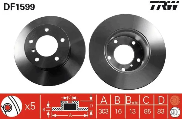 Disc frana TRW DF1599