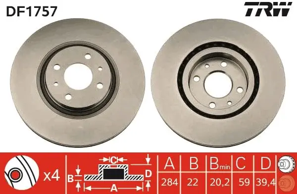 Disc frana TRW DF1757