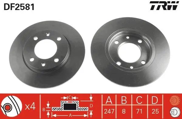 Disc frana TRW DF2581