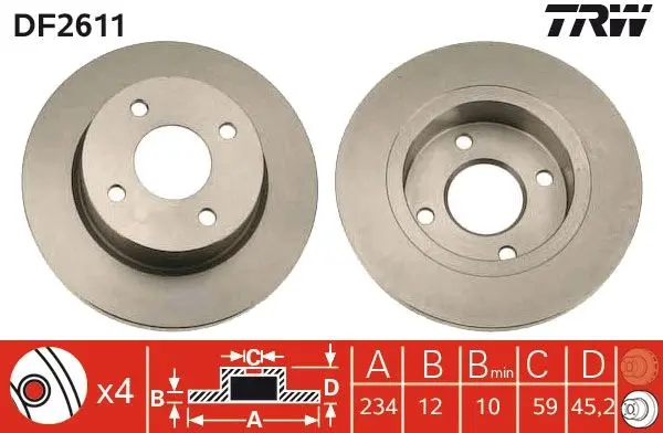Disc frana TRW DF2611