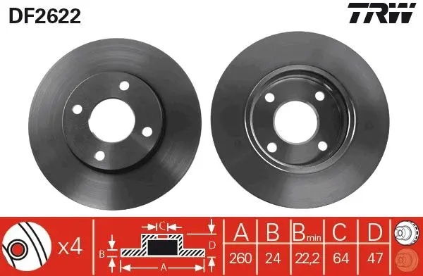 Disc frana TRW DF2622