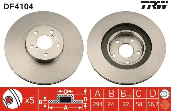 Disc frana TRW DF4104