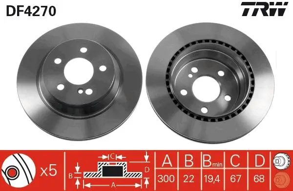 Disc frana TRW DF4270