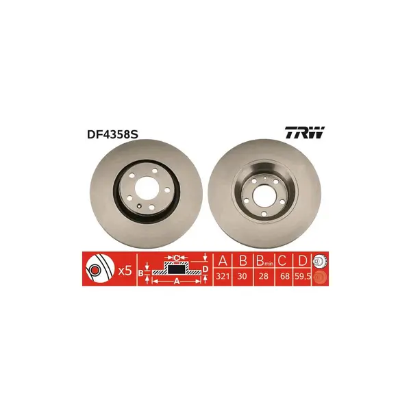 Disc frana TRW DF4358S
