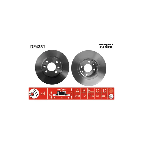 Disc frana TRW DF4381