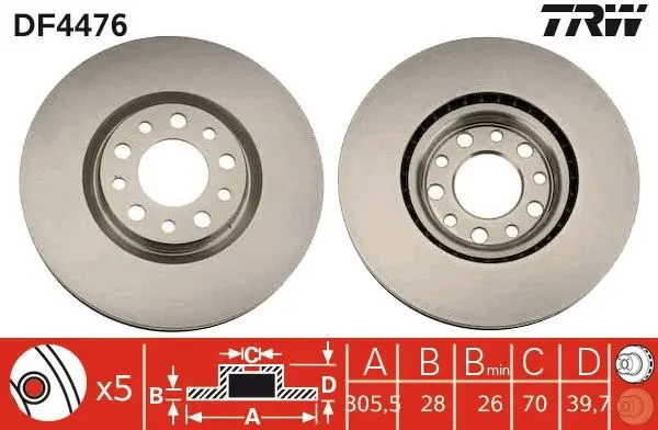 Disc frana TRW DF4476