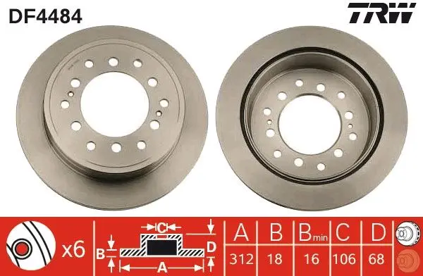 Disc frana TRW DF4484