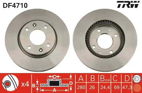 Disc frana TRW DF4710