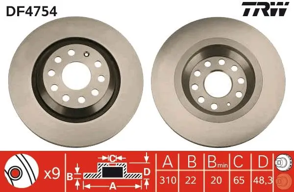 Disc frana TRW DF4754