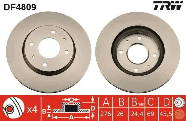 Disc frana TRW DF4809