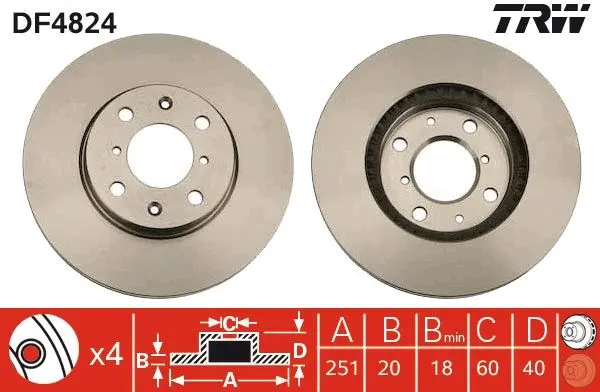 Disc frana TRW DF4824