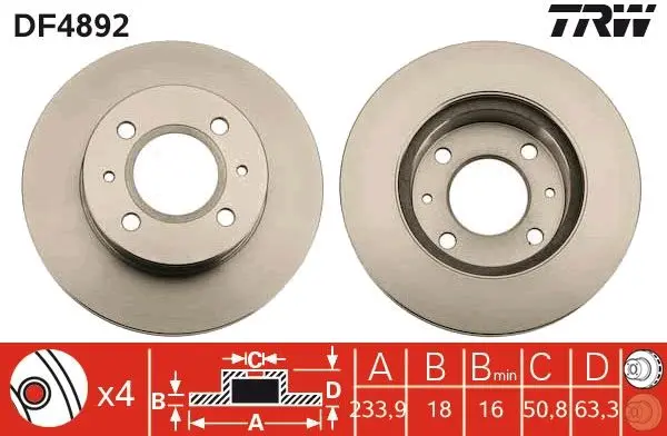 Disc frana TRW DF4892
