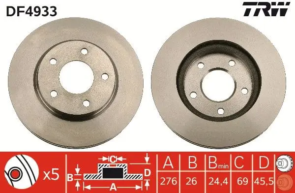 Disc frana TRW DF4933