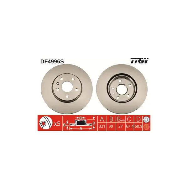 Disc frana TRW DF4996S