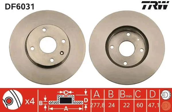 Disc frana TRW DF6031