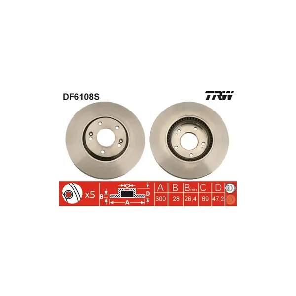 Disc frana TRW DF6108S