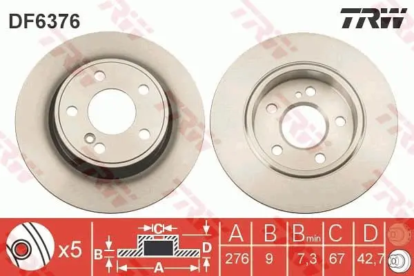 Disc frana TRW DF6376
