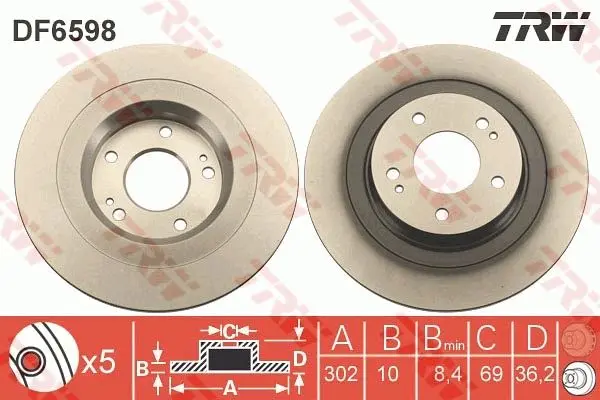 Disc frana TRW DF6598