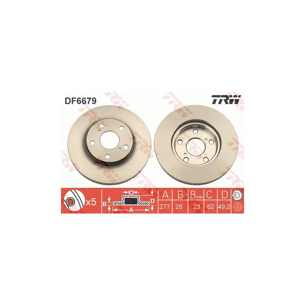 Disc frana TRW DF6679