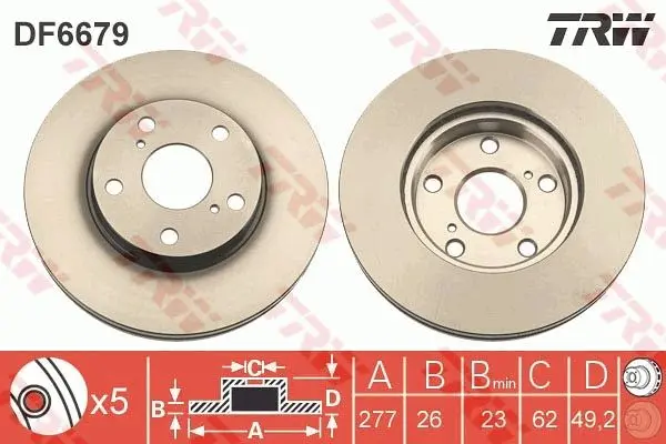Disc frana TRW DF6679