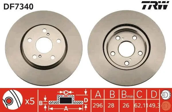 Disc frana TRW DF7340
